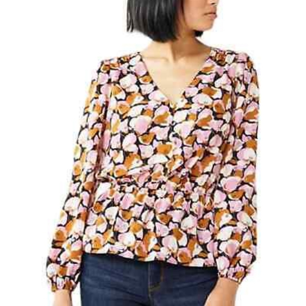 Nine West Floral Peplum Top, Size M
